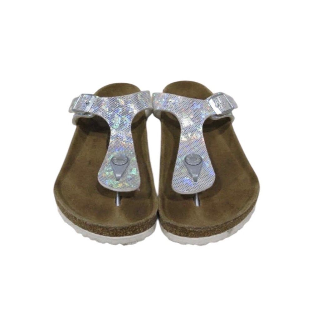 BIRKENSTOCK Kids Gizeh Iridescent Sandals Size 2 (33) Comfortable Footbed